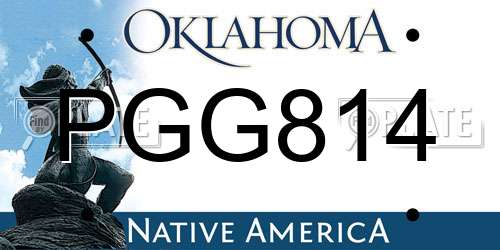PGG814 Oklahoma License Plate