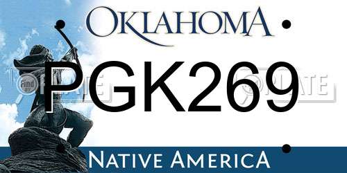 PGK269 Oklahoma License Plate
