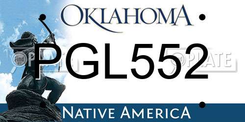 PGL552 Oklahoma License Plate
