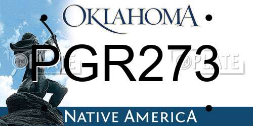 PGR273 Oklahoma License Plate