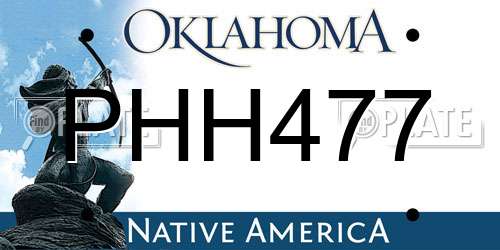 PHH477 Oklahoma License Plate