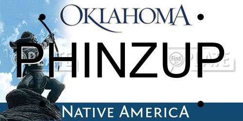 PHINZUP Oklahoma License Plate