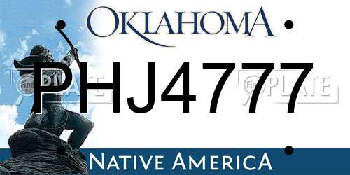 PHJ4777 Oklahoma License Plate