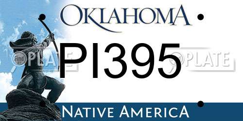 PI395 Oklahoma License Plate
