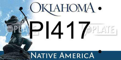 PI417 Oklahoma License Plate