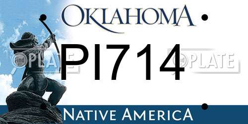 PI714 Oklahoma License Plate