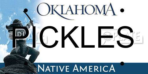 PICKLES Oklahoma License Plate