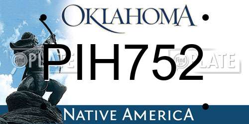 PIH752 Oklahoma License Plate