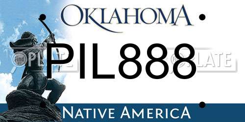 PIL888 Oklahoma License Plate