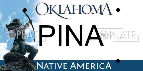 PINA Oklahoma License Plate