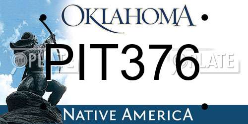 PIT376 Oklahoma License Plate