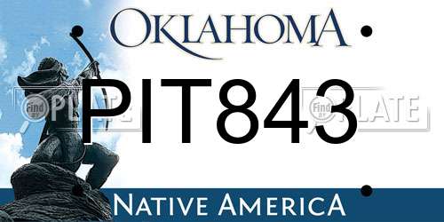 PIT843 Oklahoma License Plate