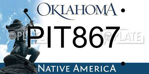PIT867 Oklahoma License Plate