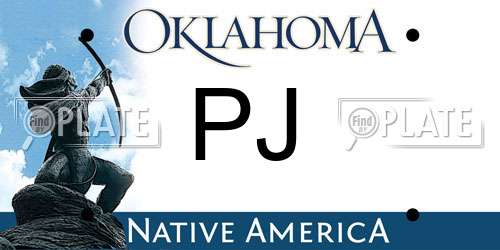 PJ Oklahoma License Plate