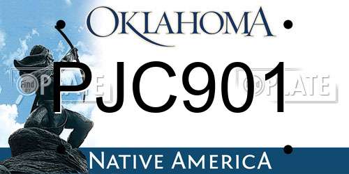 PJC901 Oklahoma License Plate