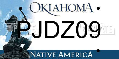 PJDZ09 Oklahoma License Plate