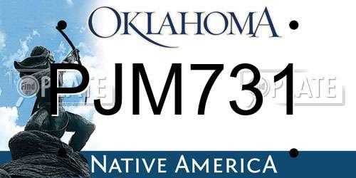 PJM731 Oklahoma License Plate