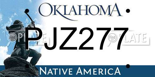 PJZ277 Oklahoma License Plate
