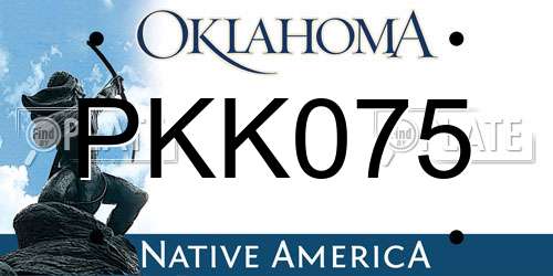 PKK075 Oklahoma License Plate