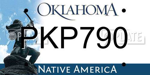 PKP790 Oklahoma License Plate