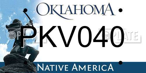 PKV040 Oklahoma License Plate