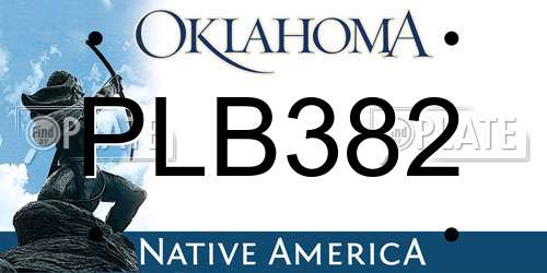 PLB382 Oklahoma License Plate