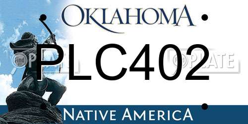 PLC402 Oklahoma License Plate