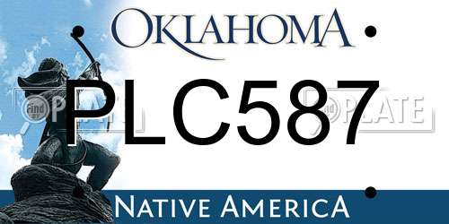 PLC587 Oklahoma License Plate