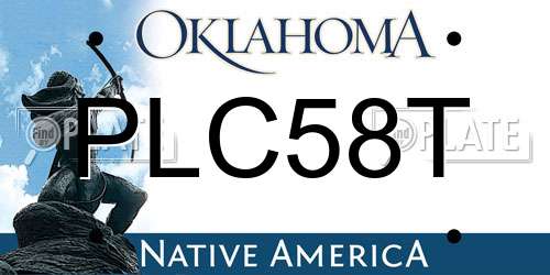 PLC58T Oklahoma License Plate