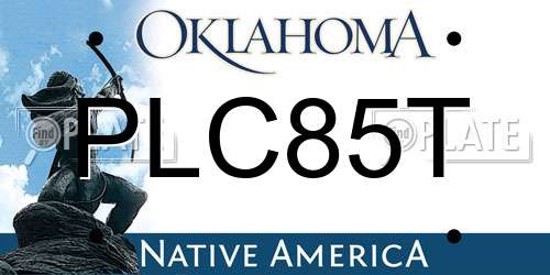 PLC85T Oklahoma License Plate