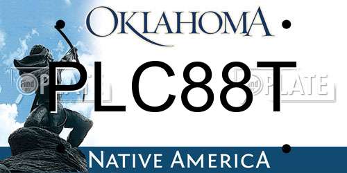 PLC88T Oklahoma License Plate