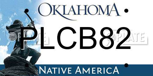 PLCB82 Oklahoma License Plate