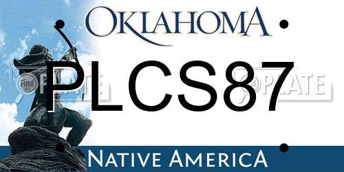 PLCS87 Oklahoma License Plate