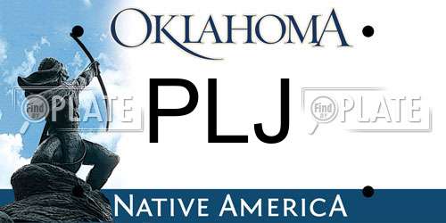 PLJ Oklahoma License Plate