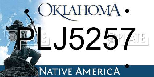 PLJ5257 Oklahoma License Plate