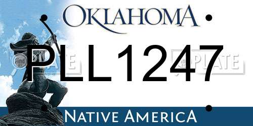 PLL1247 Oklahoma License Plate