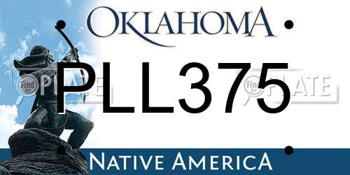 PLL375 Oklahoma License Plate