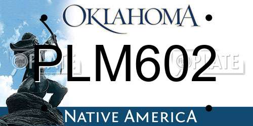 PLM602 Oklahoma License Plate
