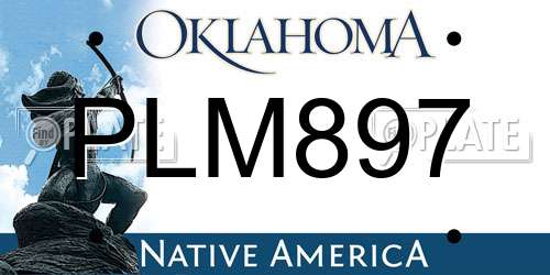 PLM897 Oklahoma License Plate
