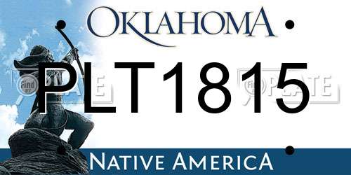 PLT1815 Oklahoma License Plate