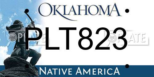 PLT823 Oklahoma License Plate