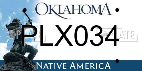 PLX034 Oklahoma License Plate