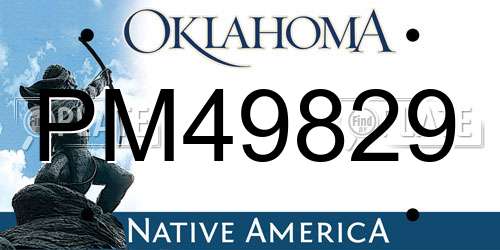 PM49829 Oklahoma License Plate