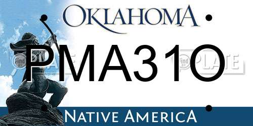 PMA31O Oklahoma License Plate