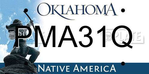 PMA31Q Oklahoma License Plate