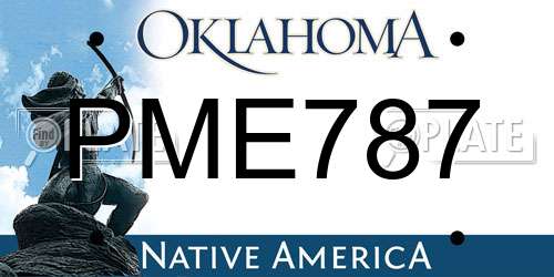 PME787 Oklahoma License Plate