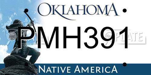 PMH391 Oklahoma License Plate