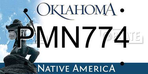 PMN774 Oklahoma License Plate