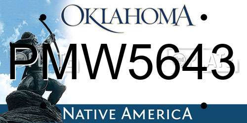 PMW5643 Oklahoma License Plate