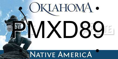 PMXD89 Oklahoma License Plate